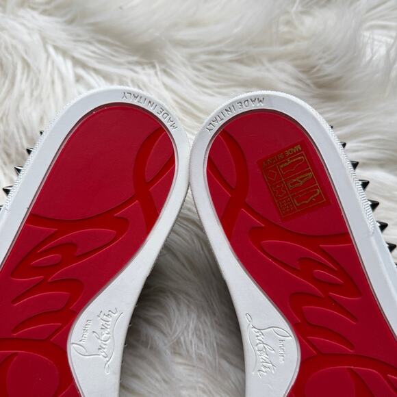 NWT • Christian Louboutin PIK BOAT Sequin Splash Spiked Stud Sneaker Size: 35 - Picture 8 of 12